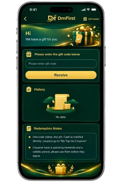 Dm First gift code