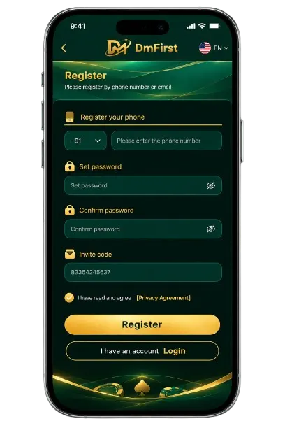 Dm First register
